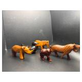 Wooden animal figurines