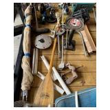 2 small downriggers, electric boat motor etc