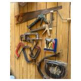 C clamps, right angle drill, etc