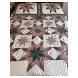 Eight point stars, quilt and shams