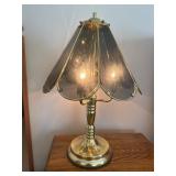 Vintage touch lamp with glass shade