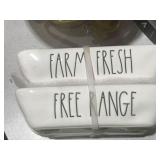 RAE DUNN SET OF 2 EGG DISHES