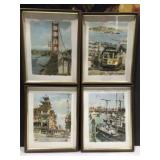 SET OF 4 FRAMED SAN FRANCISCO PRINTS