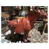 VINTAGE LARGE WOOD TANG HORSE