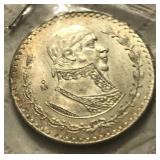 1964  MEXICO SILVER DOLLAR JOSE MORELOS