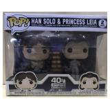 FUNKO 2 PACK HAN SOLO, & PRINCESS LEIA 40TH EMPIRE