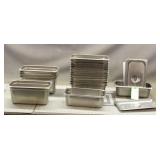 (20) Stainless Steel Food Pans & (10) Lids