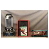 Insta-Crate, Collapsable Dolly & Open Sign Light