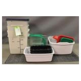 Assorted Food Containers & Bins