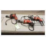 (3) Milwaukee Magnum 1/2' Drills