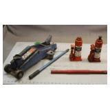 (2) 4 Ton Jacks & Floor Jack