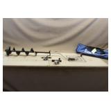 (2) Ice Fishing Poles & Manual Ice Auger