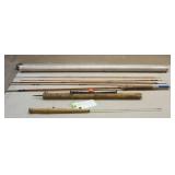 Bamboo Fly Fishing Rod w/ Case & (2) Land Tip-ups