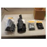 (2) Left Handed Holster Belts & (2) Double Mag