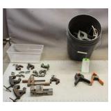 Assorted Clamps; C-Clamps, Wood Clamps & Spring