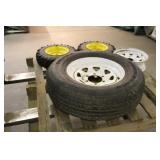 Double King ST225/75R15 Tire w/ Rim, 13' Rim & (2)