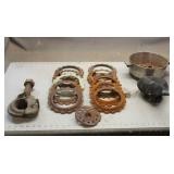 Vintage Pintle Hook, Assorted Corn Seed Plates & B