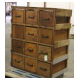 12-Door Wooden Parts Organizer/File Cabinet