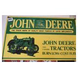 Porcelain John Deere Sign, 9' x 15'