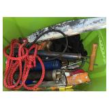 Tote of Concrete Tools, Grease Guns & More