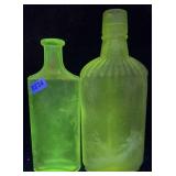 (2) Purple Glass UV Reactive Bottles