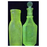 (2) Purple Glass UV Reactive Bottles