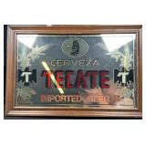 Cerveza Tecate Beer Mirror Framed, 23.5" x 15.5"