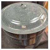 Large Enamel Canner Filled w/Canning Supplies