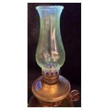 Copper Swivel Base 8" Oil Lamp w/UV Reactive Shade