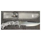 Steel Black Coated 12" Knife w/Sheath