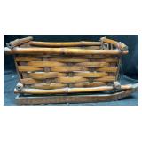 Wicker Sleigh Basket, 8" x 18" x 9" Tall