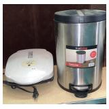 George Foreman Grill & Small Trash Can