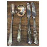 National Silverplate Fork, Spoon & (2) Knives