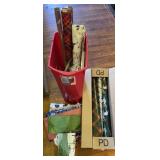 Wrapping Paper Plastic Storage w/Contents