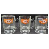 (3) Small 3" A&W Glass Mugs