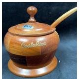 Hand Turned Wooden Sugar Bowl, Costa Rica