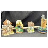 (4) Music Box Ceramic Houses