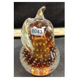 Art Glass Blown Glass 5" Pear Paperweight
