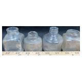 (4) Glass Inkwells; SMC, Parker & Others