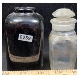 Brown & Clear Glass Vintage Bottles