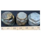 (3) Vintage Axle Grease Caps