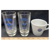 (2) Air Corps Glasses & Veterans Admin Cup