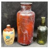 (3) Bottles; Brown, Green & Seaforth Ceramic