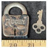 Antique Rugby Lock w/Key