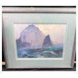 Haystack Rock Ocean Acrylic Framed, 15" x 18"