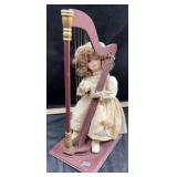Porcelain Doll 9" Playing Harp