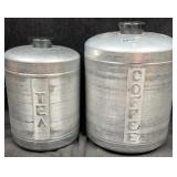 (2) Aluminum Canisters, Coffee & Tea