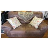Nice Loveseat, 64" Wide w/Accent Pillows & Back