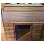 Solid Walnut Hand Crafted Roll Top Desk