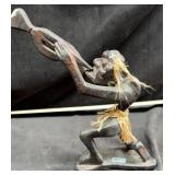 Fiji Wood 8" Tribal Figure Playing Horn